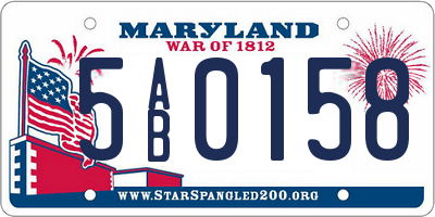 MD license plate 5AB0158
