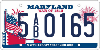 MD license plate 5AB0165