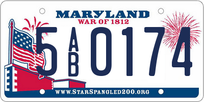MD license plate 5AB0174
