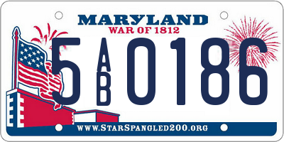 MD license plate 5AB0186