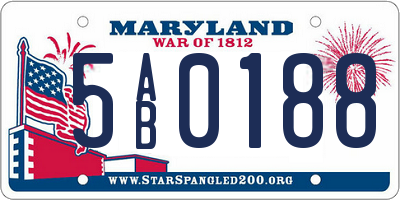 MD license plate 5AB0188