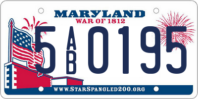 MD license plate 5AB0195