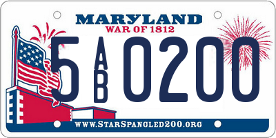 MD license plate 5AB0200