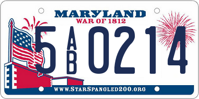 MD license plate 5AB0214