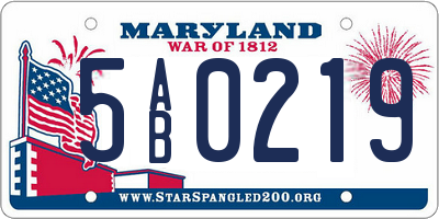MD license plate 5AB0219
