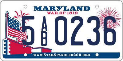 MD license plate 5AB0236
