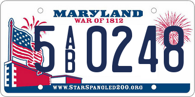 MD license plate 5AB0248