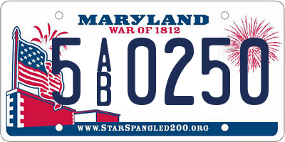 MD license plate 5AB0250