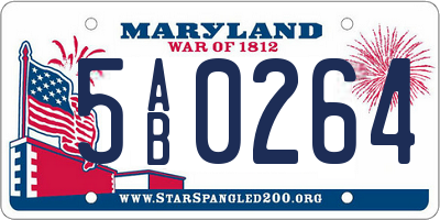 MD license plate 5AB0264