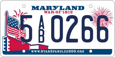 MD license plate 5AB0266