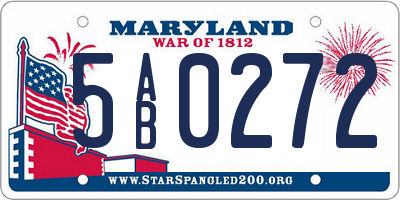 MD license plate 5AB0272