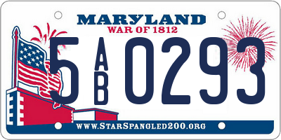 MD license plate 5AB0293