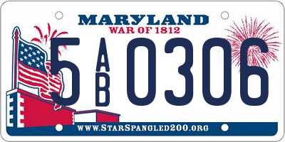 MD license plate 5AB0306