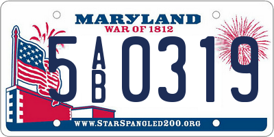 MD license plate 5AB0319