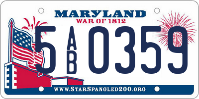 MD license plate 5AB0359