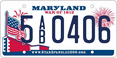 MD license plate 5AB0406