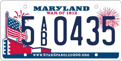 MD license plate 5AB0435