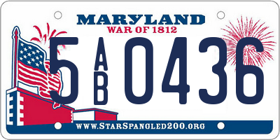 MD license plate 5AB0436