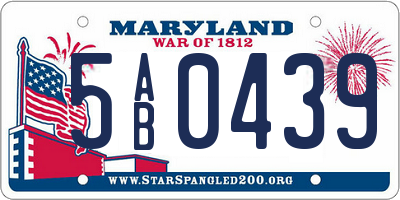 MD license plate 5AB0439