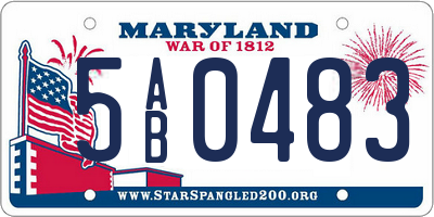 MD license plate 5AB0483