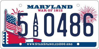MD license plate 5AB0486