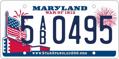 MD license plate 5AB0495