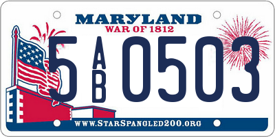 MD license plate 5AB0503