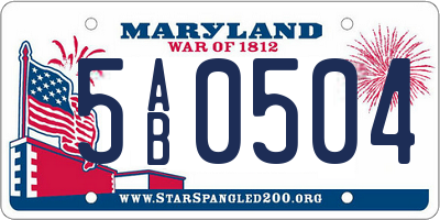 MD license plate 5AB0504