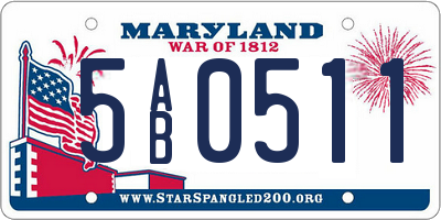 MD license plate 5AB0511