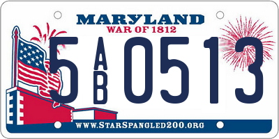 MD license plate 5AB0513