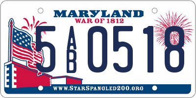 MD license plate 5AB0518