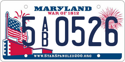 MD license plate 5AB0526