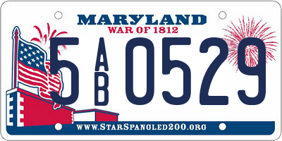 MD license plate 5AB0529