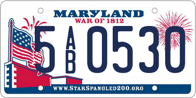 MD license plate 5AB0530