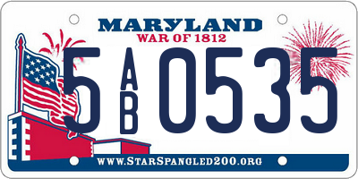 MD license plate 5AB0535