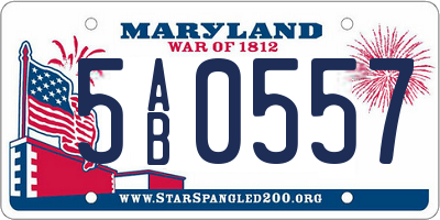 MD license plate 5AB0557