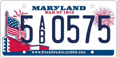 MD license plate 5AB0575