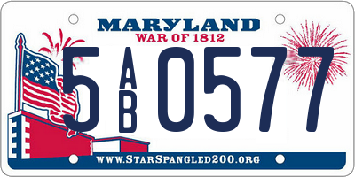 MD license plate 5AB0577