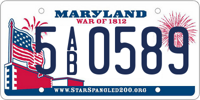 MD license plate 5AB0589