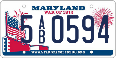 MD license plate 5AB0594