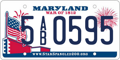 MD license plate 5AB0595