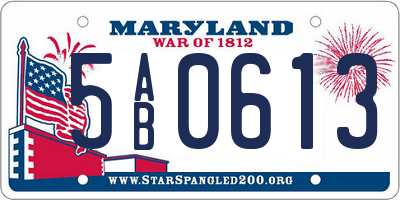 MD license plate 5AB0613