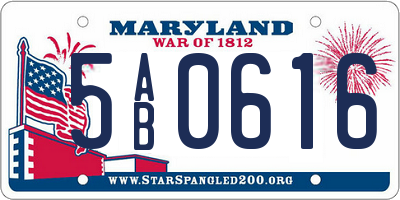 MD license plate 5AB0616