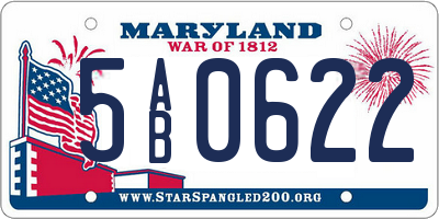 MD license plate 5AB0622