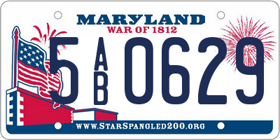 MD license plate 5AB0629