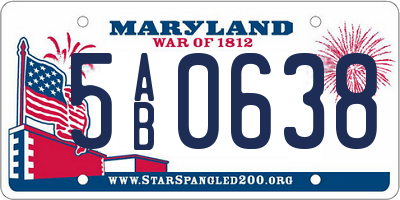 MD license plate 5AB0638