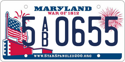 MD license plate 5AB0655