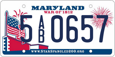 MD license plate 5AB0657
