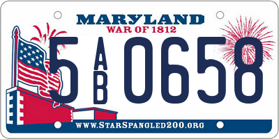 MD license plate 5AB0658