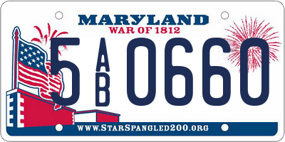 MD license plate 5AB0660